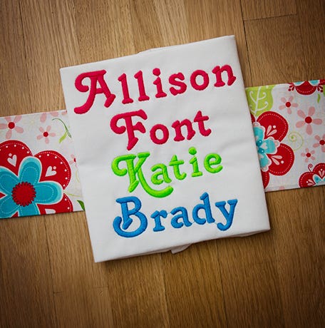 Allison Embroidery Font Machine Embroidery Designs by JuJu