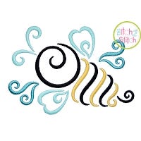 All Occasion Swirly Bee Embroidery | Machine Embroidery Designs by JuJu