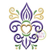 All Occasion Swirly Fleur De Lis Embroidery | Machine Embroidery Designs by JuJu