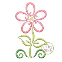 All Occasion Swirly Flower Embroidery | Machine Embroidery Designs by JuJu