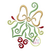 All Occasion Swirly Holly Embroidery | Machine Embroidery Designs by JuJu