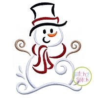 All Occasion Swirly Snowman Embroidery | Machine Embroidery Designs by JuJu