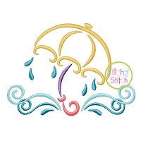 All Occasion Swirly Umbrella Embroidery | Machine Embroidery Designs by JuJu