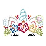 Aloha Unicorn Horn Embroidery | Machine Embroidery Designs by JuJu