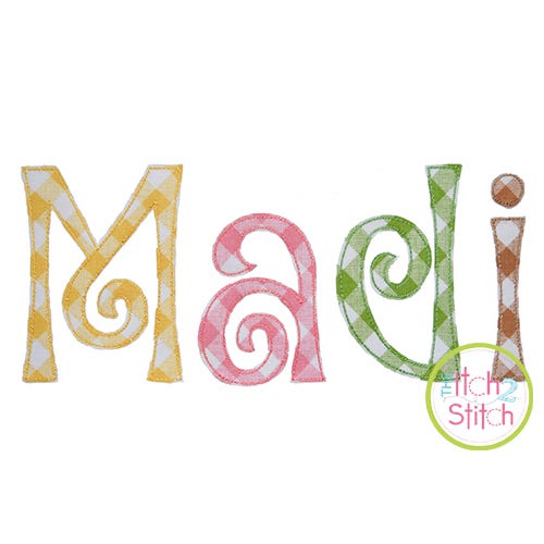 Amorette Bean Applique Alphabet Font | Machine Embroidery Designs by JuJu