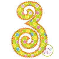 Amorette Numbers Zig Zag Applique Set | Machine Embroidery Designs by JuJu