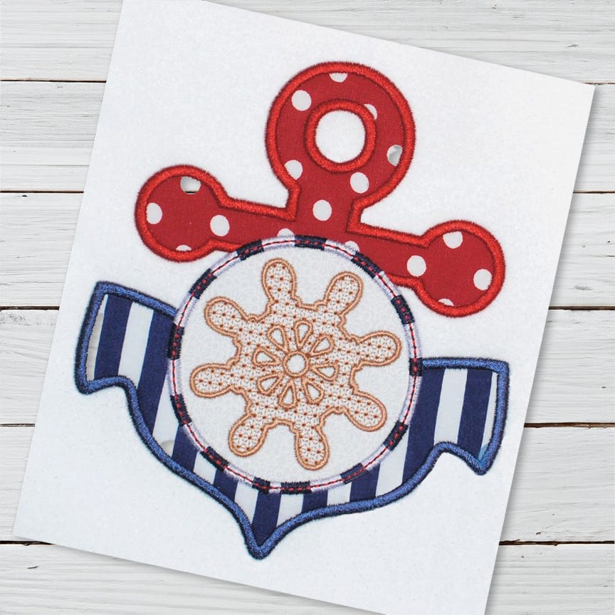 Anchor Wheel | Machine Embroidery Designs by JuJu