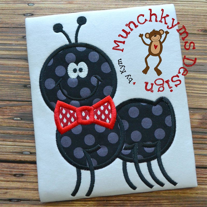 Ant Bow Tie | Machine Embroidery Designs by JuJu