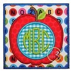 Apple Box Monogram Applique | Machine Embroidery Designs by JuJu