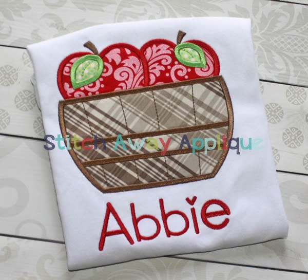 Fall Apple Basket | Machine Embroidery Designs by JuJu