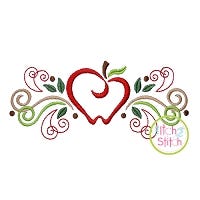 Apple Flourish Embroidery | Machine Embroidery Designs by JuJu