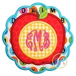 Apple Scallop Monogram Applique | Machine Embroidery Designs by JuJu