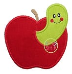 Apple Worm Applique | Machine Embroidery Designs by JuJu