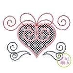 Heart Swirly Bow Applique | Machine Embroidery Designs by JuJu