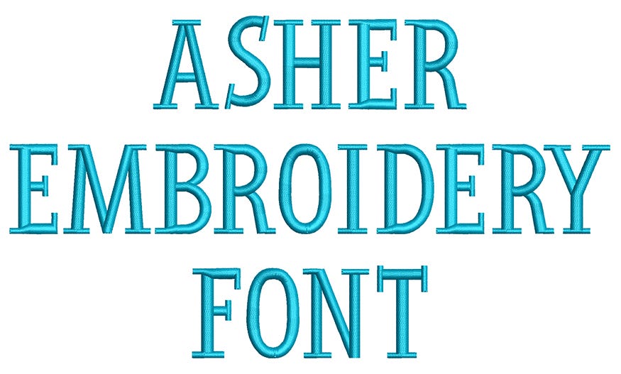 Asher Embroidery Font | Machine Embroidery Designs by JuJu