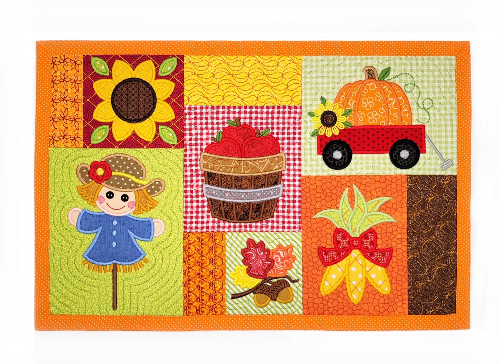 ITH Fall Placemat 1 | Machine Embroidery Designs by JuJu
