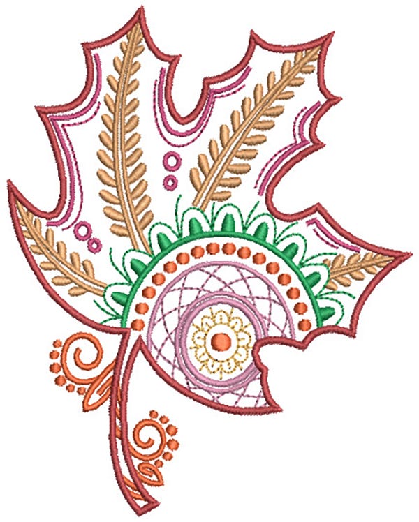 Autumn Mehndi Machine Embroidery Designs by JuJu