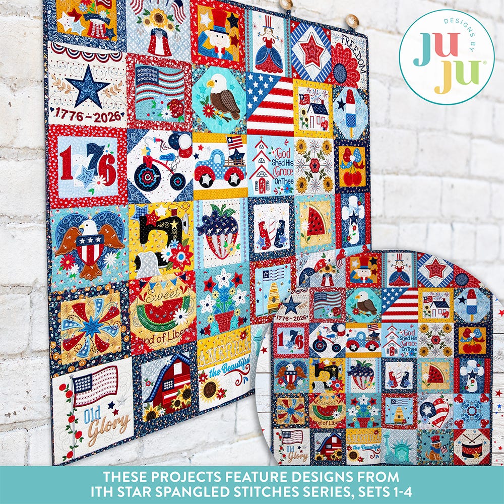 In The Hoop Star Spangled Stitches Project All Sets | Machine Embroidery Designs by JuJu