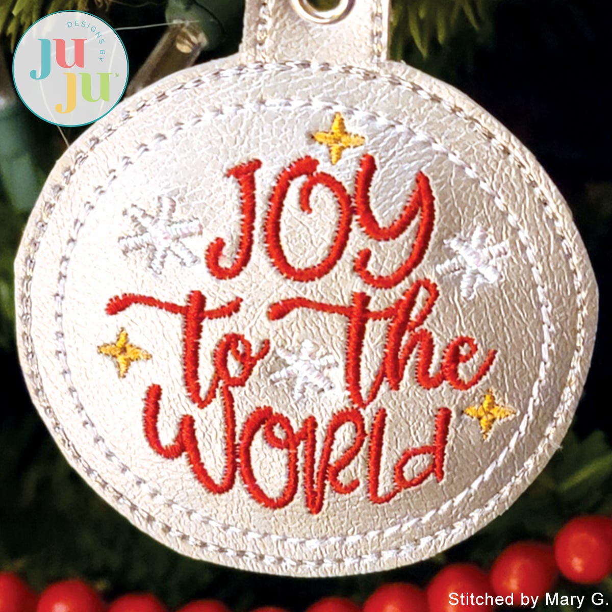 In The Hoop Christmas Ornaments / Tags Project by Oma's Place | Machine Embroidery Designs by JuJu