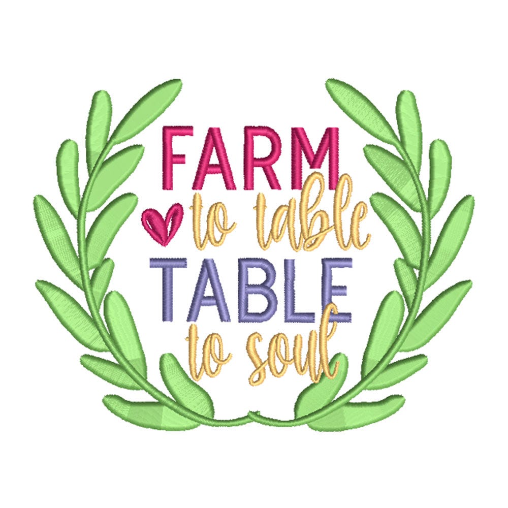 FREE Farm to Table Embroidery Design | Machine Embroidery Designs by JuJu