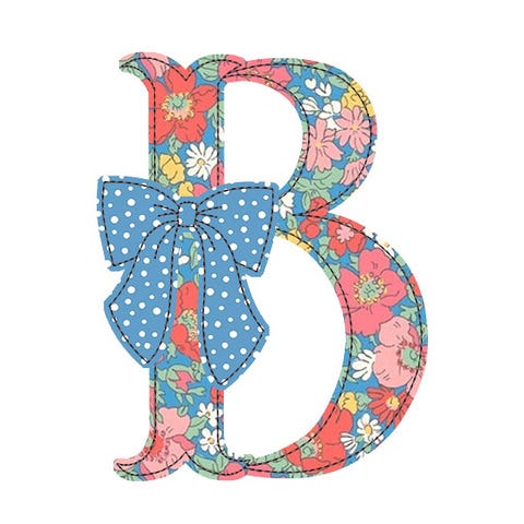 Heirloom Bow Bean Stich Applique Alphabet | Machine Embroidery Designs by JuJu	