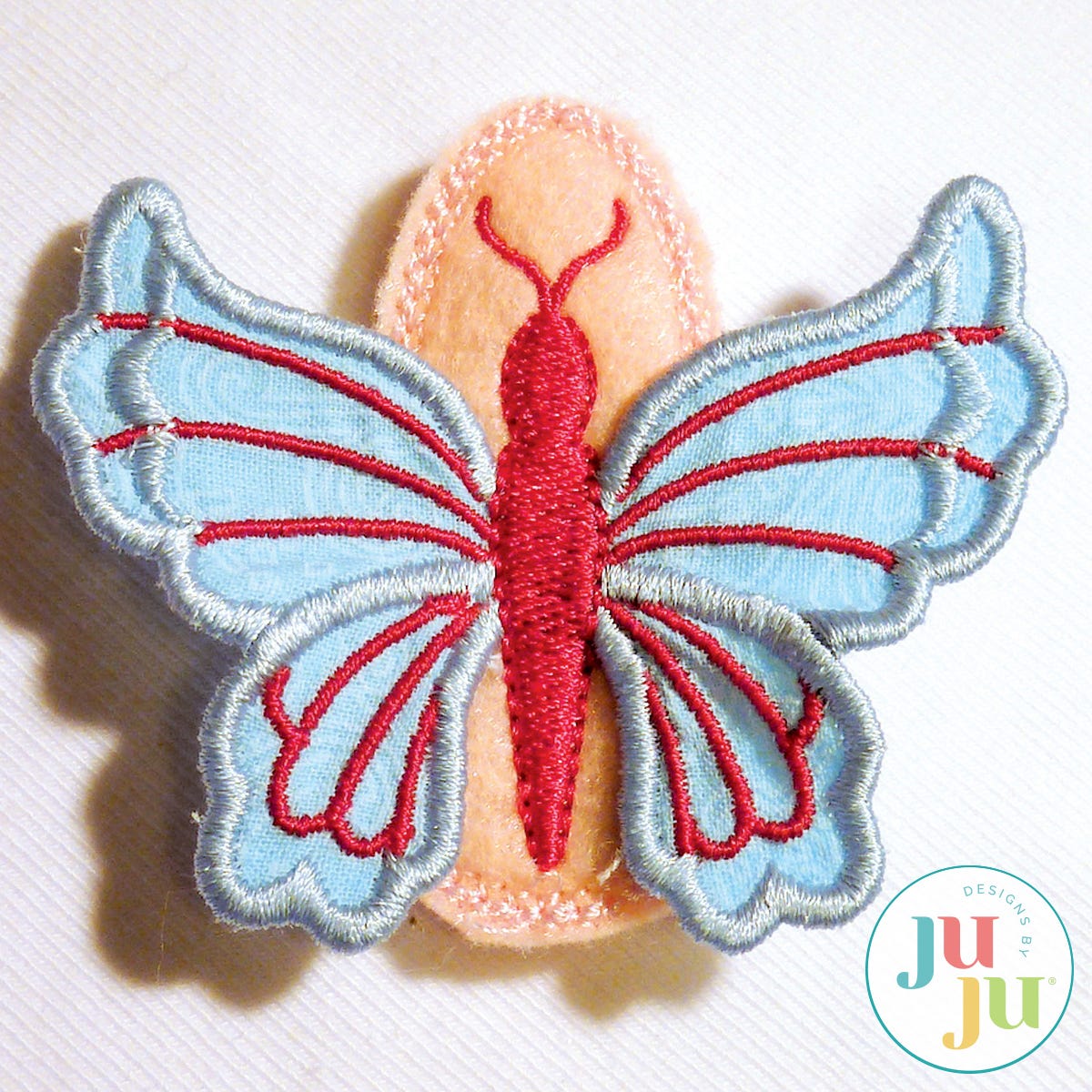 In The Hoop 3D Butterfly Hair Clips Project by Oma's Place | Machine Embroidery Designs by JuJu