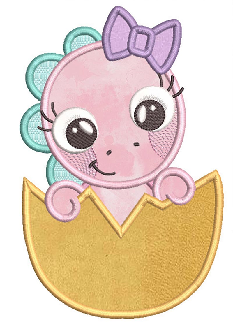 Baby Dino Rawr 2 Machine Embroidery Designs by JuJu