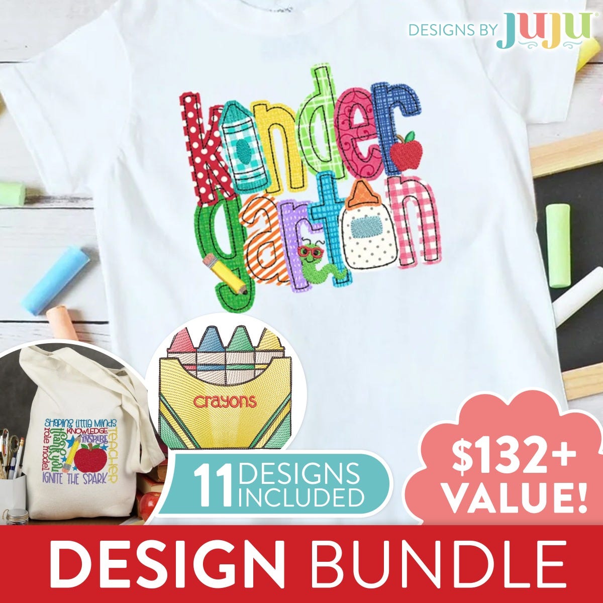 Back to School Embroidery Designs Bundle