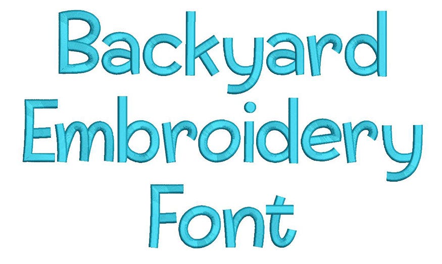 Backyard Embroidery Font | Machine Embroidery Designs by JuJu
