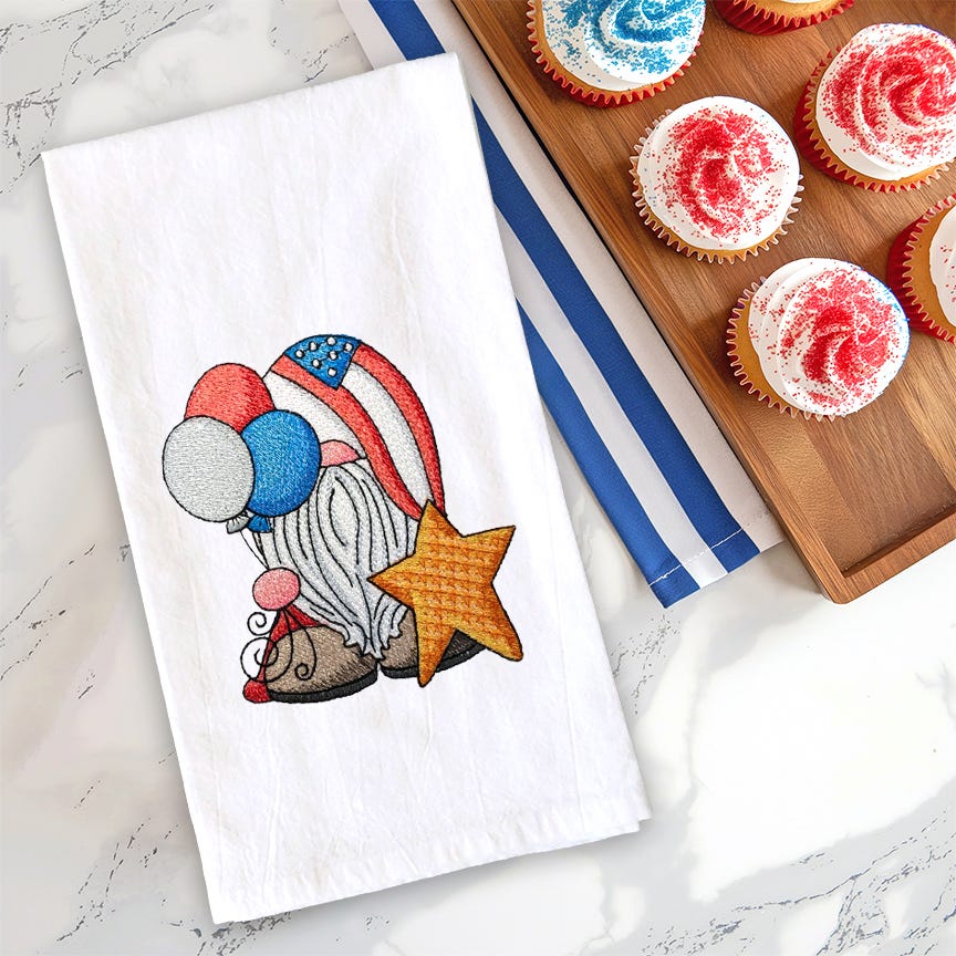 Patriotic Gnome Balloons | Machine Embroidery Designs by JuJu	