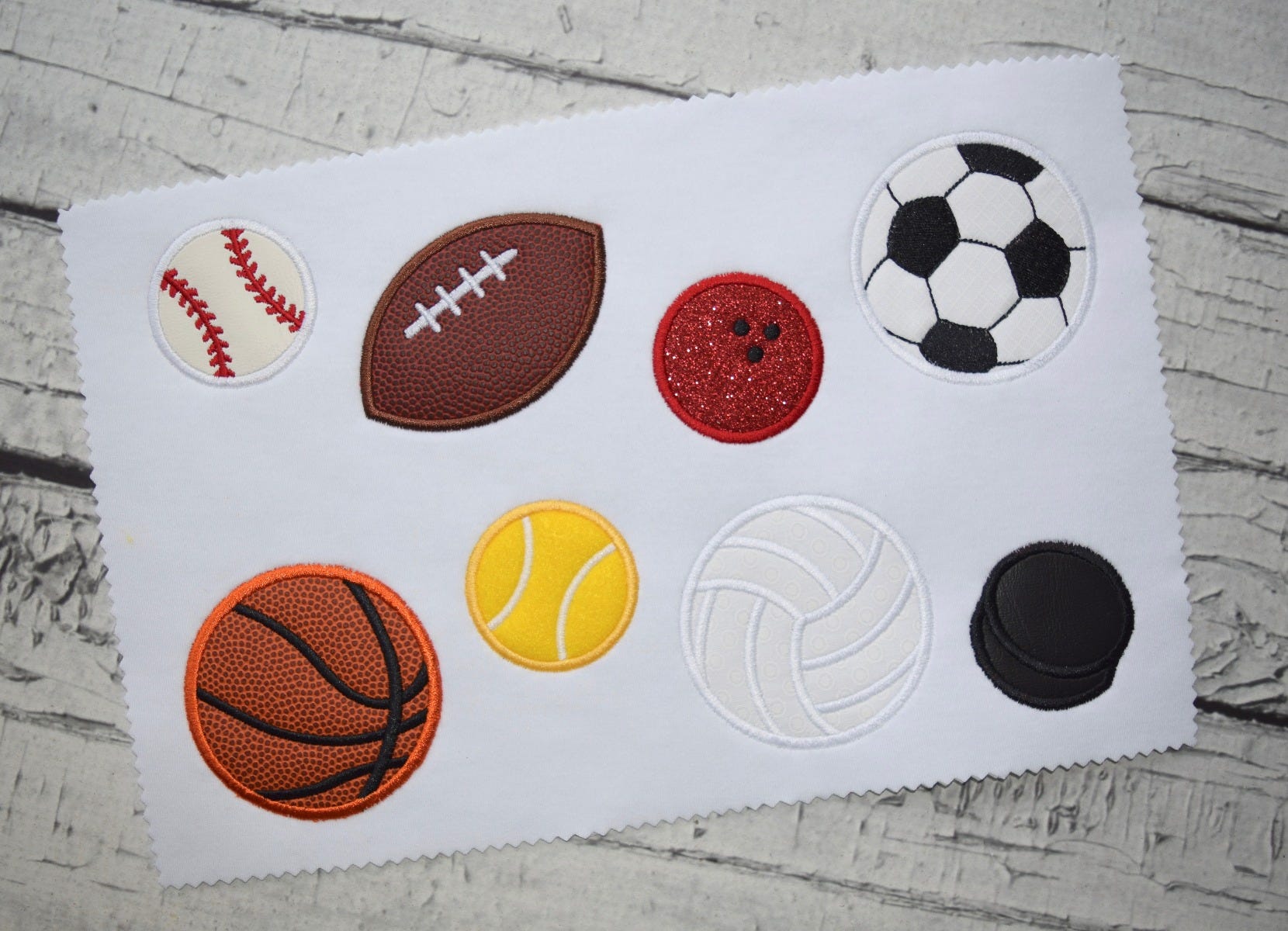 Sports Ball Applique Set | Machine Embroidery Designs by JuJu