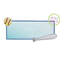 Baseball Bat Frame Sketch Embroidery
