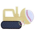 Baseball Bulldozer Applique | Machine Embroidery Designs by JuJu