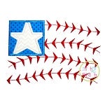 Baseball Flag Applique | Machine Embroidery Designs by JuJu