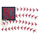 Baseball Flag Monogram Applique | Machine Embroidery Designs by JuJu
