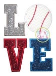 Baseball LOVE (or Softball LOVE) Applique Design | Machine Embroidery Designs by JuJu