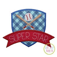 Baseball Superstar Applique Design | Machine Embroidery Designs by JuJu