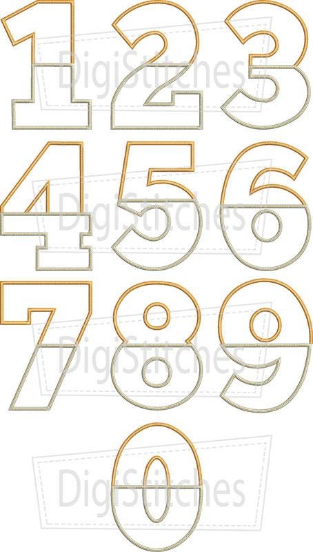 Basic Split Numbers Applique | Machine Embroidery Designs by JuJu