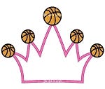 Basketball Crown Applique | Machine Embroidery Designs by JuJu