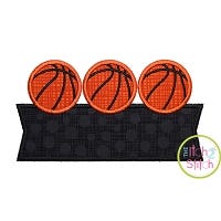 Basketball Trio Banner Applique Design | Machine Embroidery Designs by JuJu