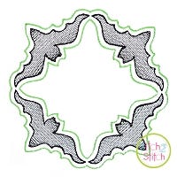 Bats Frame Sketch Embroidery | Machine Embroidery Designs by JuJu