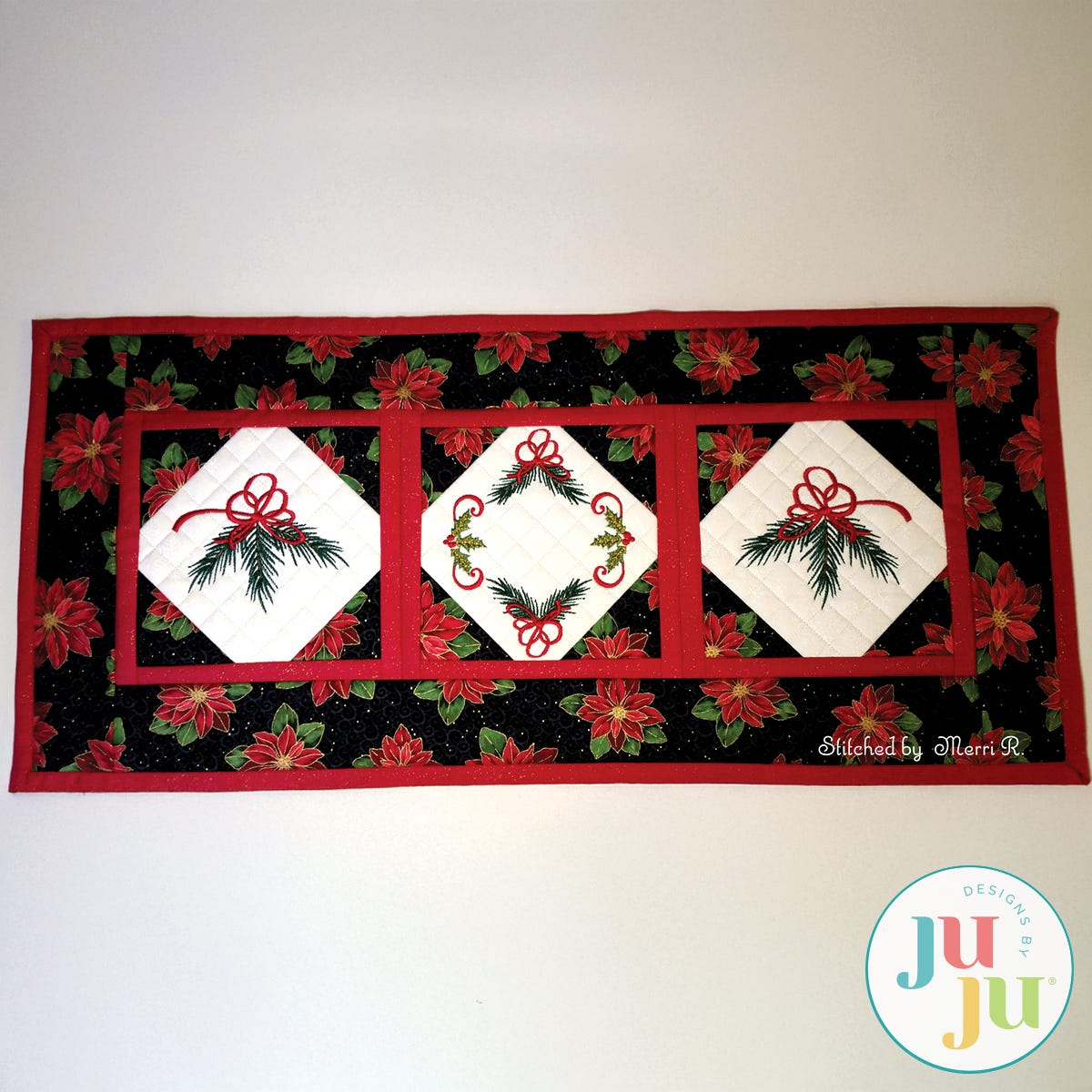 Christmas Table Runner by Oma's Place | Machine Embroidery Designs by JuJu