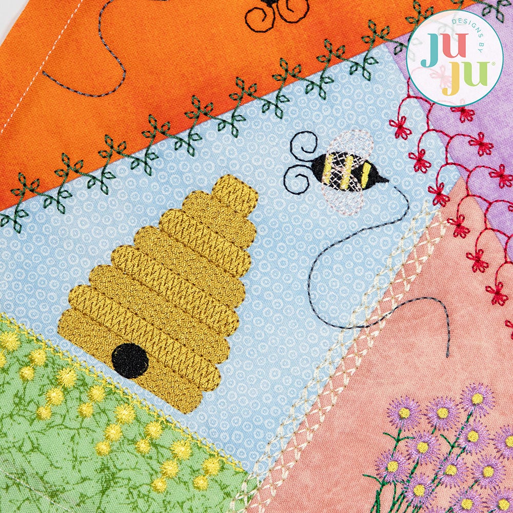  Crazy Patch Blocks Series 1 Set 5 | Machine Embroidery Designs by JuJu