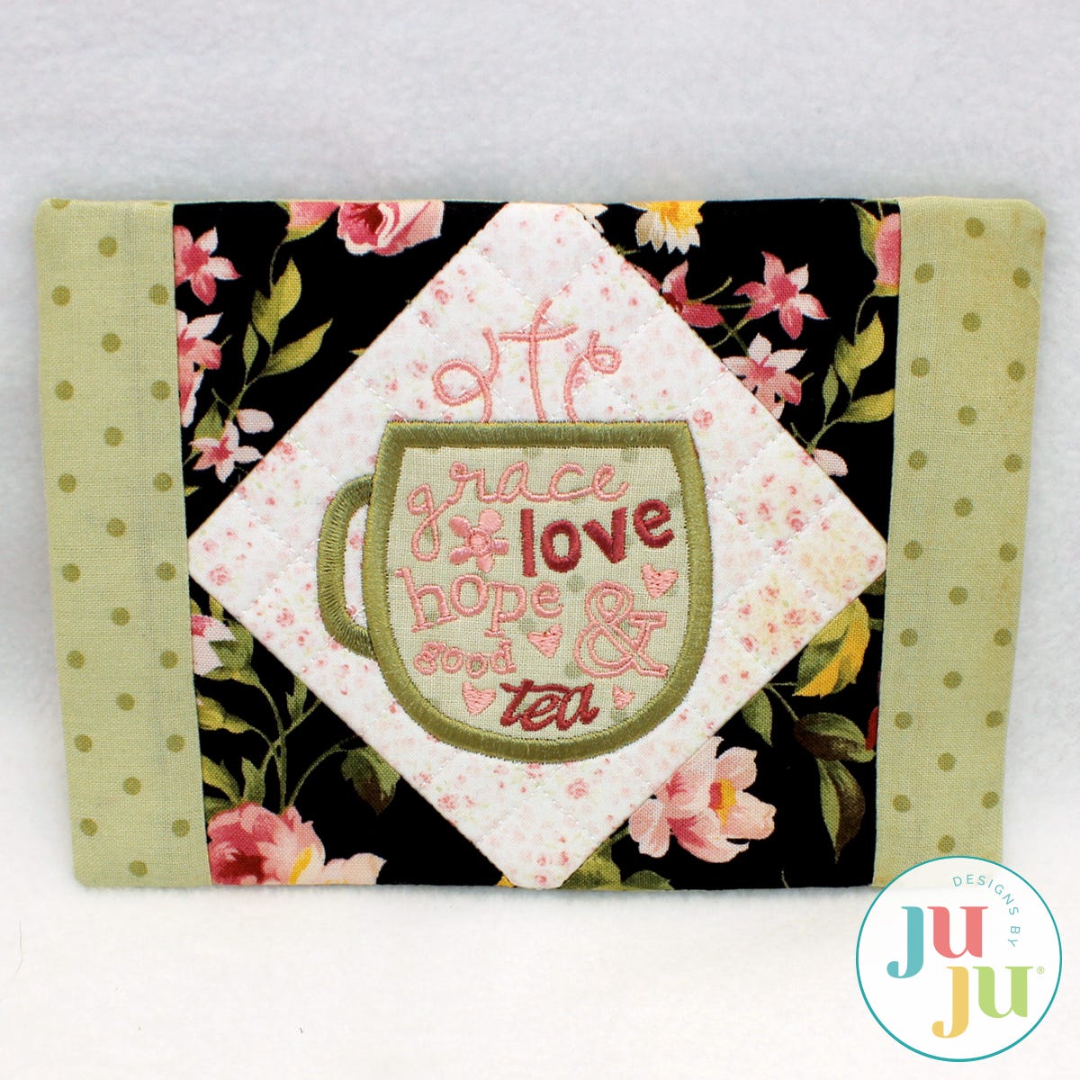 Grace Tea Mug Rug by Oma's Place | Machine Embroidery Designs by JuJu