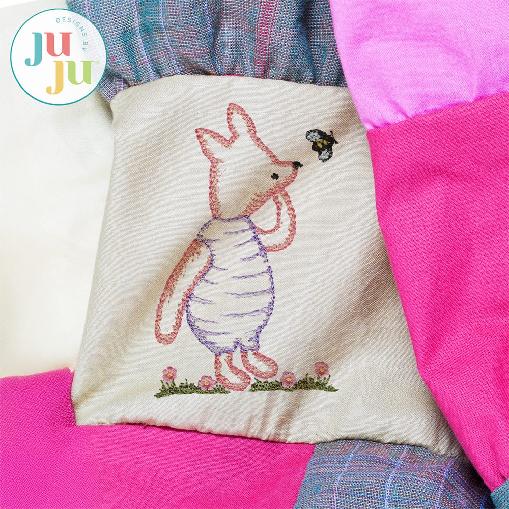 Watercolor Piglet Embroidery Design | Machine Embroidery Designs by JuJu
