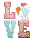 Beachball LOVE Applique | Machine Embroidery Designs by JuJu
