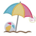 Beach Umbrella Ball Applique | Machine Embroidery Designs by JuJu