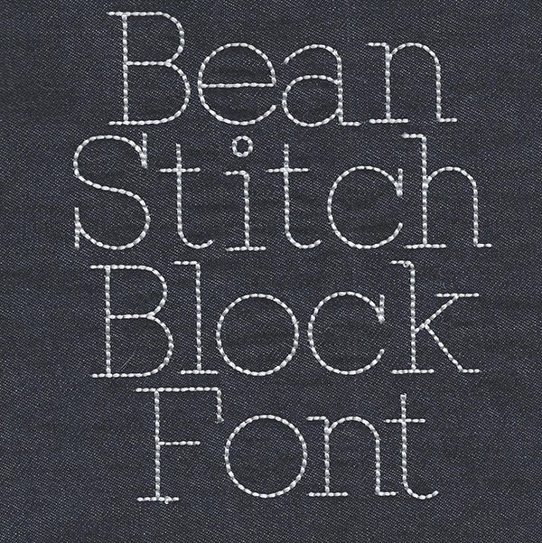 Bean Stitch Block Font Machine Embroidery Designs by JuJu
