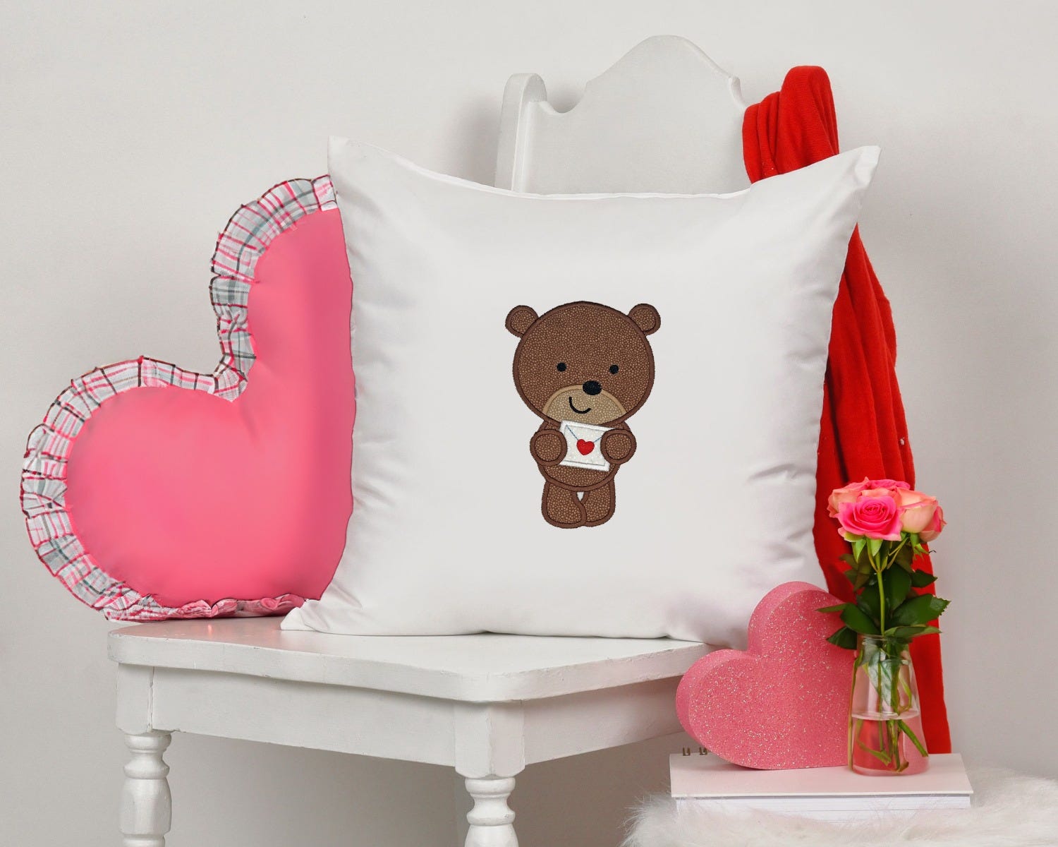 Valentine Bear Applique | Machine Embroidery Designs by JuJu