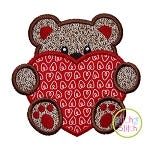 Bear With Heart Boy Applique | Machine Embroidery Designs by JuJu